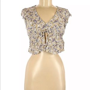 Wild Fable Women Yellow Short Sleeve Blouse M